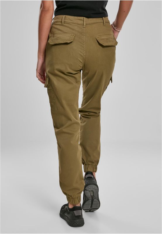 Urban Classics Ladies High Waist Cargo Pants summer olive