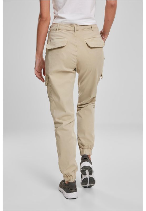 Urban Classics Ladies High Waist Cargo Pants concrete