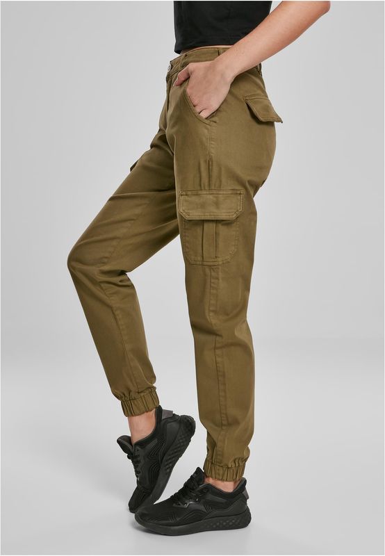 Urban Classics Ladies High Waist Cargo Pants summer olive