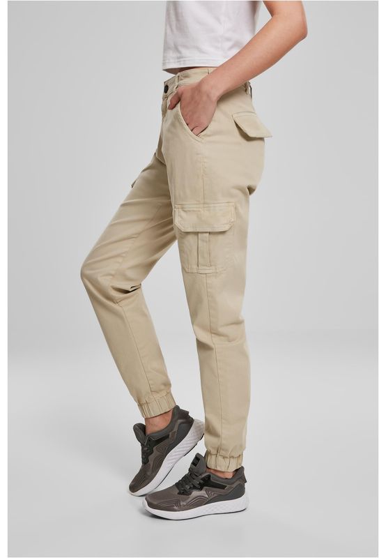 Urban Classics Ladies High Waist Cargo Pants concrete