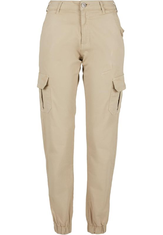 Urban Classics Ladies High Waist Cargo Pants concrete