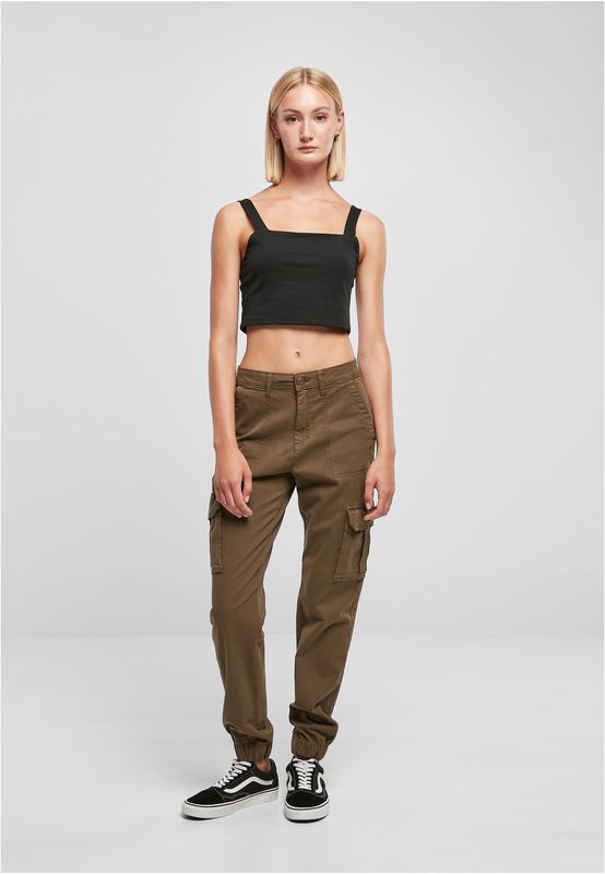 Urban Classics Ladies Cotton Twill Utility Pants olive