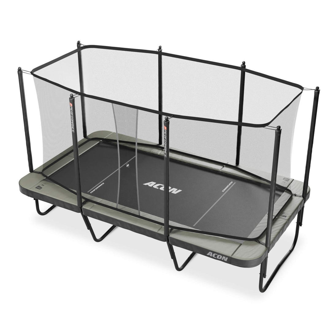 ACON 16 HD PRO Trampolin mit Sicherheitsnetz, Leiter und Performance Federn.