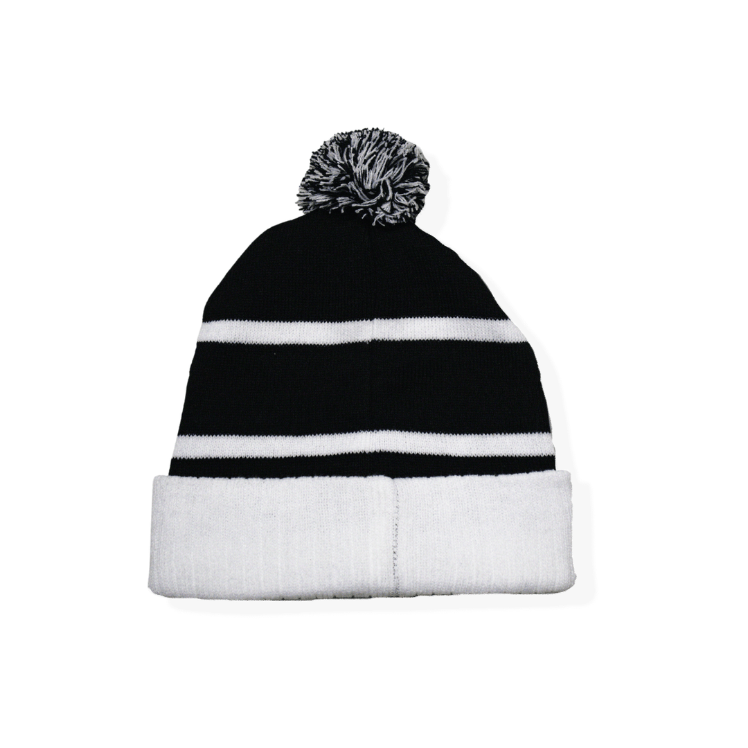 Ein Foto der Acon Blk/Whi Beanie von hinten.
