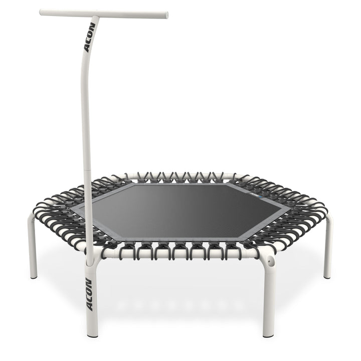 ACON FIT 1,41m Trampolin Hexagon mit Haltestange, Weiß.