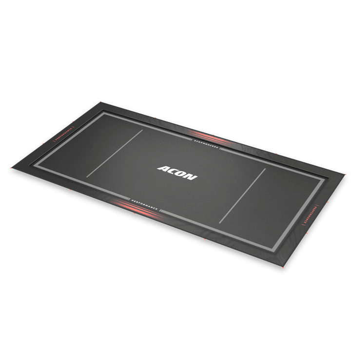Stilisiertes Bild der Acon Rectangle Performance Trampolinmatte, dargestellt in einem dynamischen diagonalen Winkel.