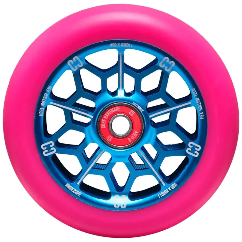 Core Wheel Hex Hollow 110mm pink/blau – Scooter Wheels, Ansicht 1