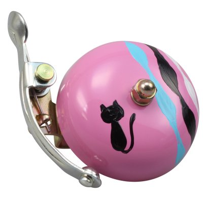 Crane Bell Co. Handbemalte Suzu Fahrradklingel mit Steel Band Mount - Kuko Neko – Kids Bikes, Ansicht 1