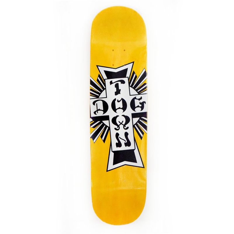 Dogtown Deck Street Silver Croos Logo Yellow 8.5'' – Skateboard Decks, Ansicht 1