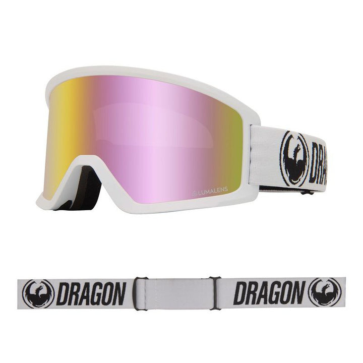 Dragon Goggle DX3 OTG White with Lumalens Pink Ionized Lens – Snowboard Goggles, Ansicht 1