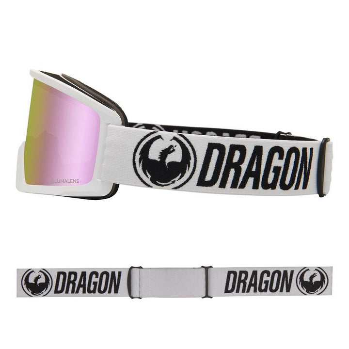 Dragon Goggle DX3 OTG White with Lumalens Pink Ionized Lens – Snowboard Goggles, Ansicht 3