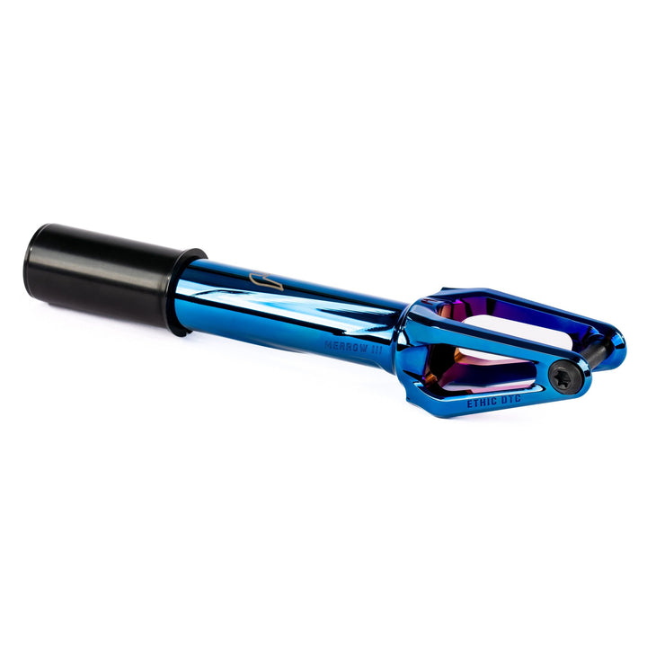 Ethic DTC Fork Merrow V3 HIC chrome blue – Scooter Gabeln, Ansicht 1