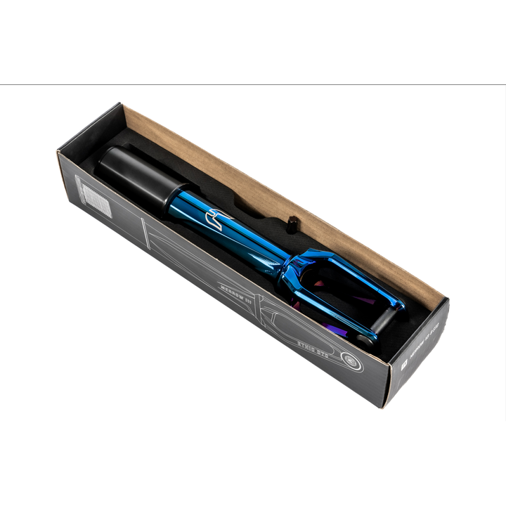Ethic DTC Fork Merrow V3 HIC chrome blue – Scooter Gabeln, Ansicht 4