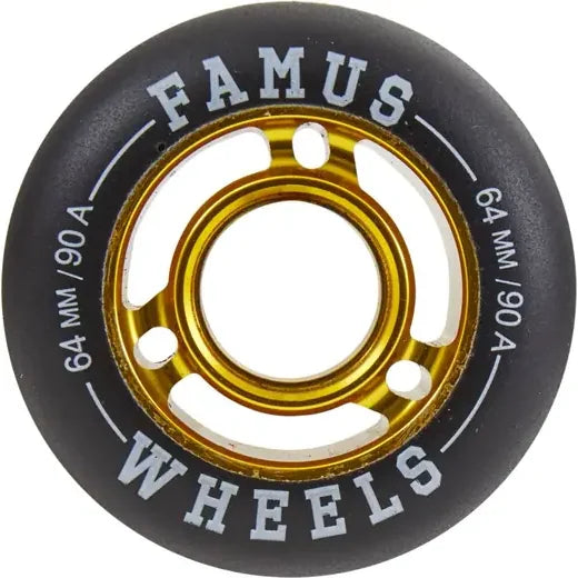 Famus Fast Aggressive Wheels 64mm gold – Skate Rollen, Ansicht 1