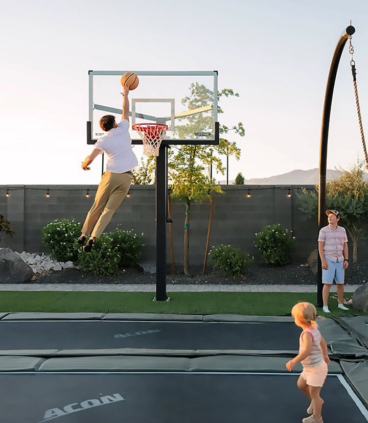 Acon 13 HD Rechteckiges Trampolin mit Netz und Leiter