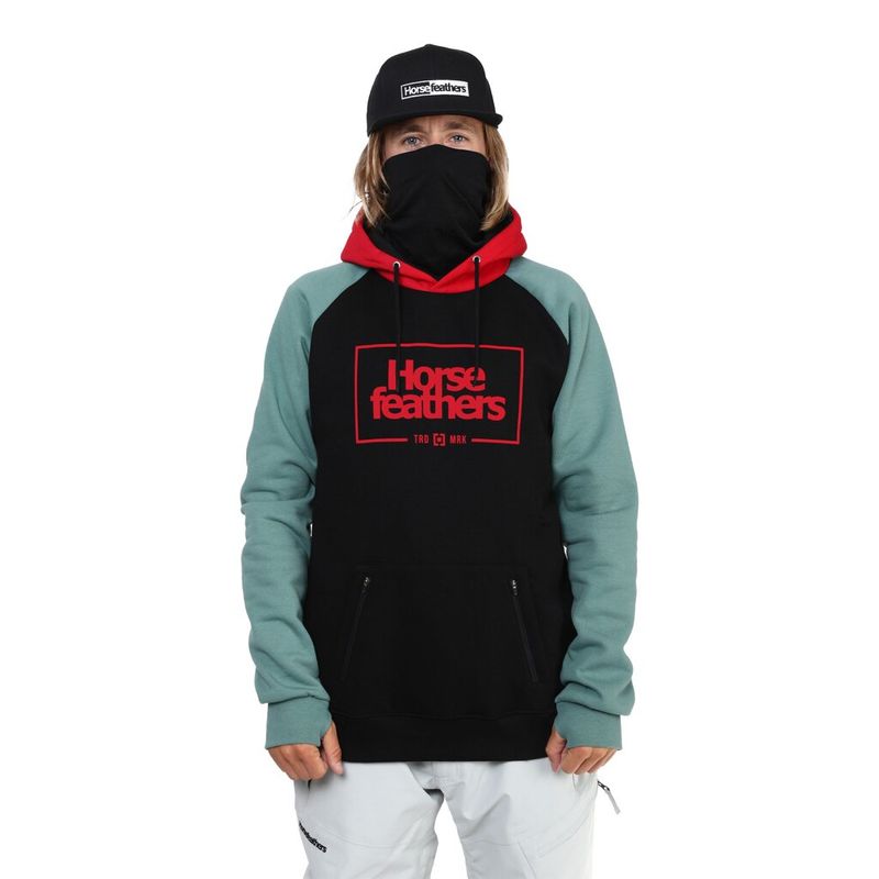 Horsefeathers Hoodie Sherman II true red/oil blue – Snowboard Funktionskleidung, Ansicht 3