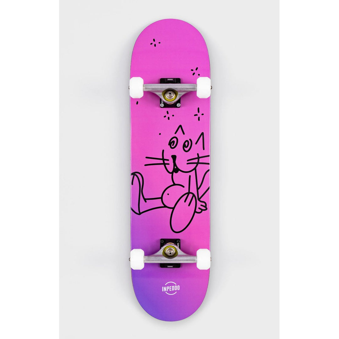 Inpeddo Skateboard Mid-sizes Complete Booze Cat pink – Komplett Skateboards, Ansicht 1