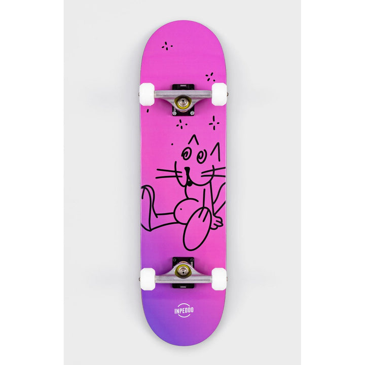 Inpeddo Skateboard Mid-sizes Complete Booze Cat pink – Komplett Skateboards, Ansicht 1