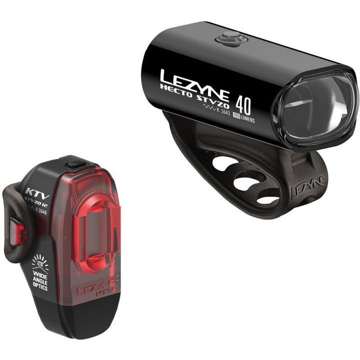 Lezyne bicycle lighting set Hecto Drive 40 + KTV STVZO