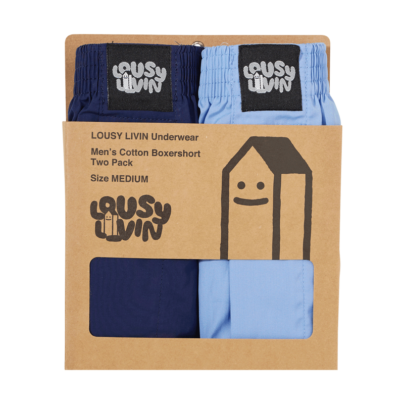 Lousy Livin Boxershorts Plain 2 Pack navy/port blue – Unterwäsche, Ansicht 1