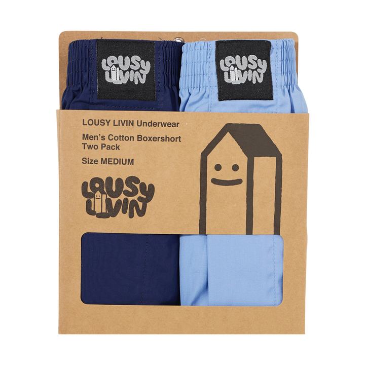 Lousy Livin Boxershorts Plain 2 Pack navy/port blue – Unterwäsche, Ansicht 1