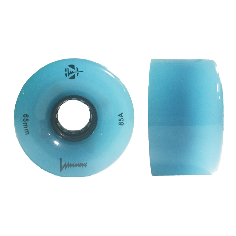Luminous LED Longboard Wheel 65mm blue glow – Longboard Rollen, Ansicht 1