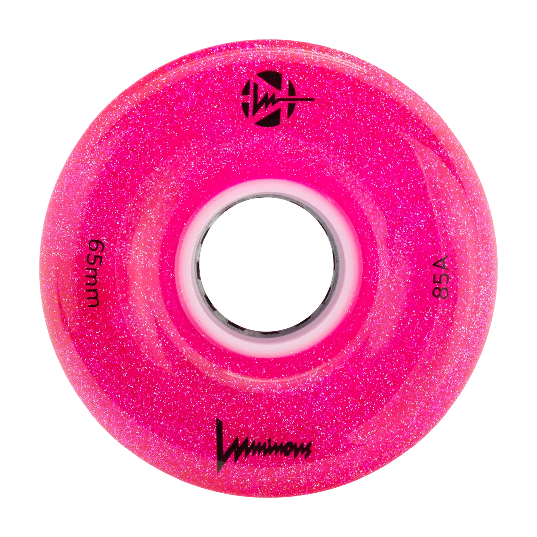 Luminous LED Longboard Wheel 65mm glitter pink – Longboard Rollen, Ansicht 1
