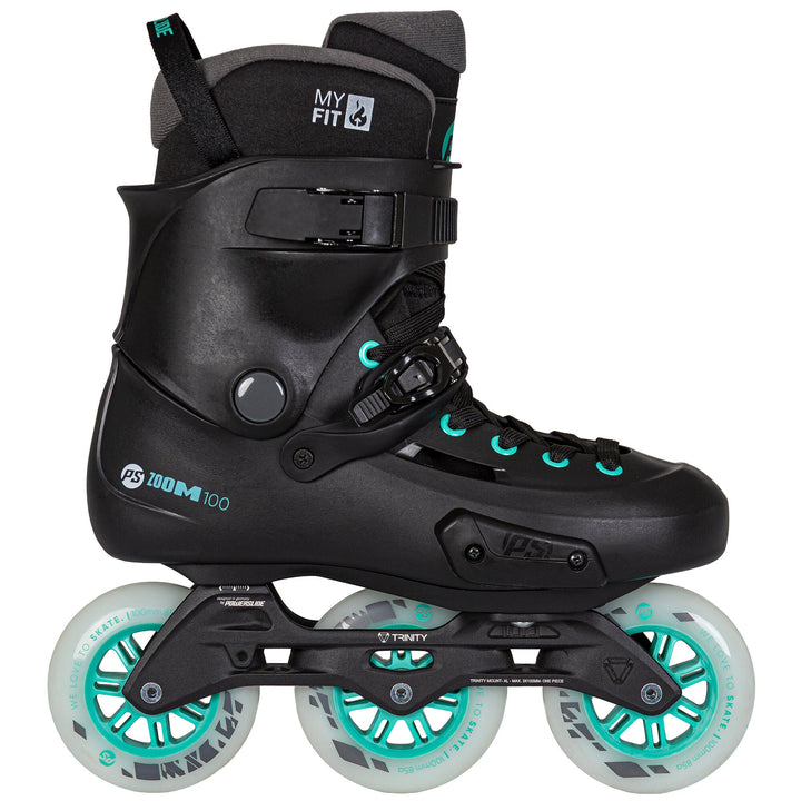 Powerslide Skates Zoom Pro 100 Black Mint – Inline Skates, Ansicht 1