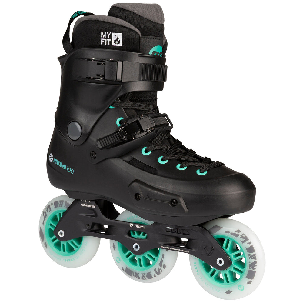 Powerslide Skates Zoom Pro 100 Black Mint – Inline Skates, Ansicht 2