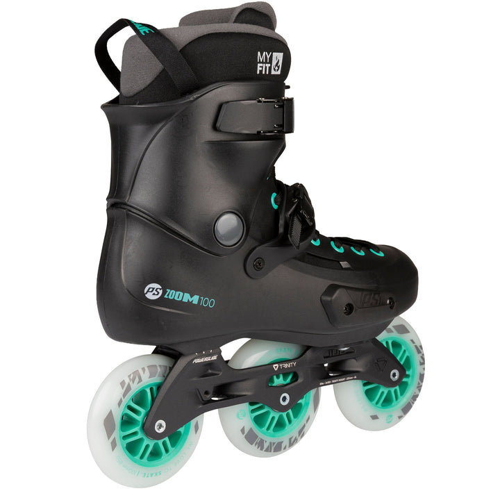 Powerslide Skates Zoom Pro 100 Black Mint – Inline Skates, Ansicht 3