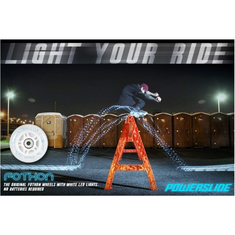 Powerslide Wheels Fothon Envy 72mm 82a green LED – Skate Rollen, Ansicht 3