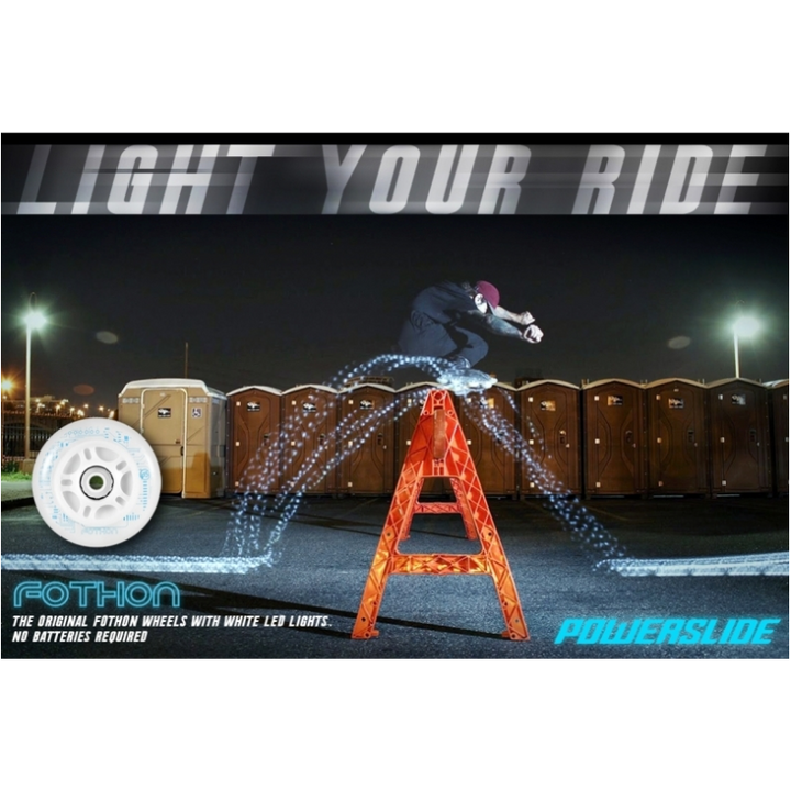 Powerslide Wheels Fothon Envy 72mm 82a green LED – Skate Rollen, Ansicht 3