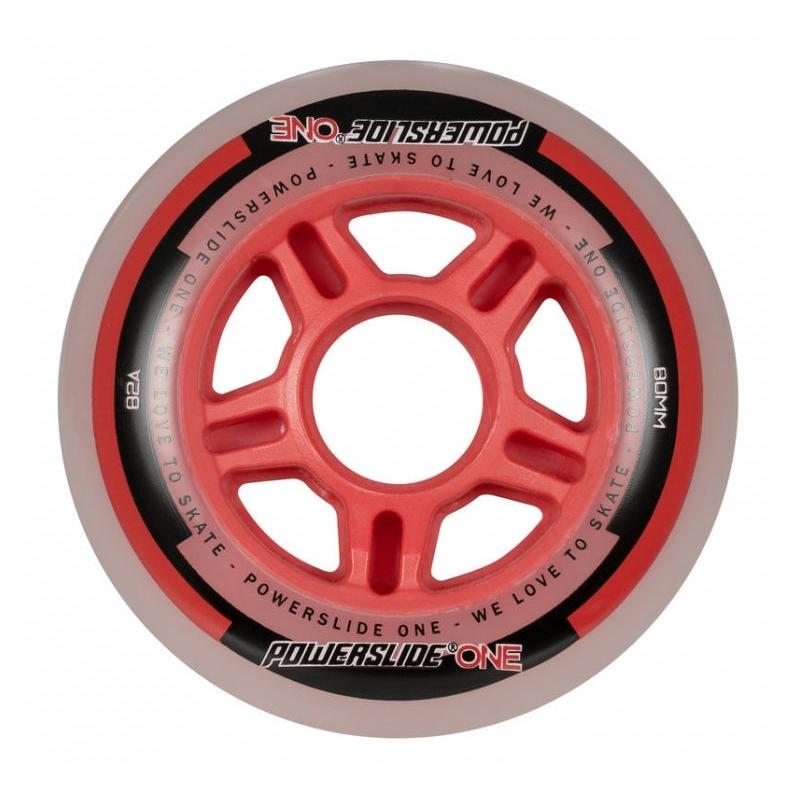 Powerslide Wheels One 80mm with Bearings/Spacer 8-Pack – Skate Rollen, Ansicht 1