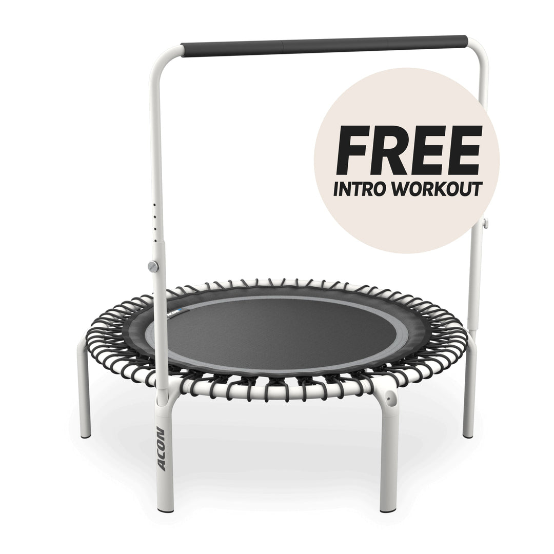 ACON Fit 1,12 m Runder Rebounder mit Balance-Haltestange, weiß.