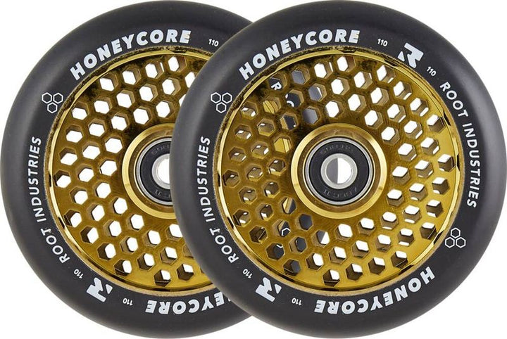 Root Industries Honeycore wheels 110mm black/gold