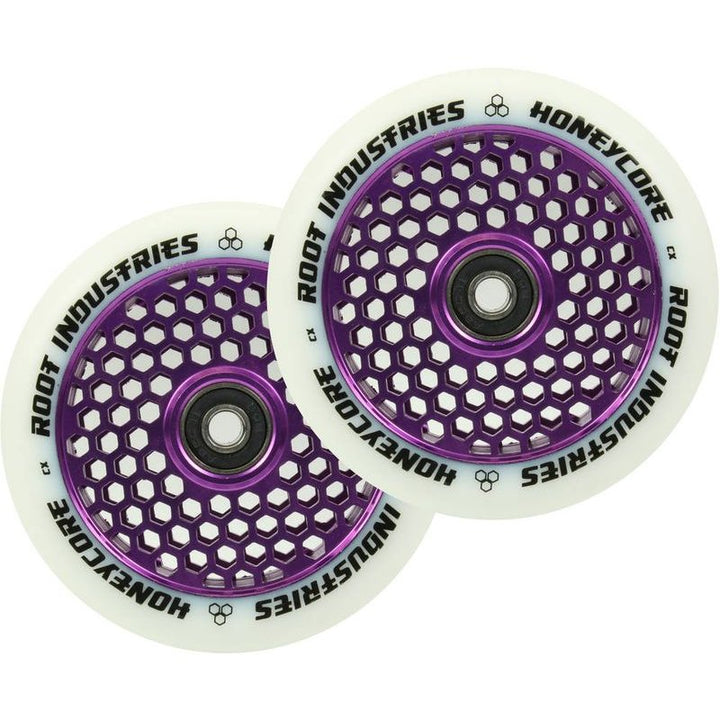 Root Industries Honeycore Wheels 110mm white/purple – Scooter Wheels, Ansicht 1