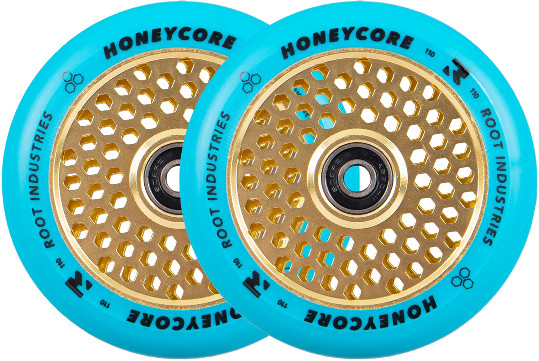 Root Industries Honeycore Wheels 110mm blue/yellow