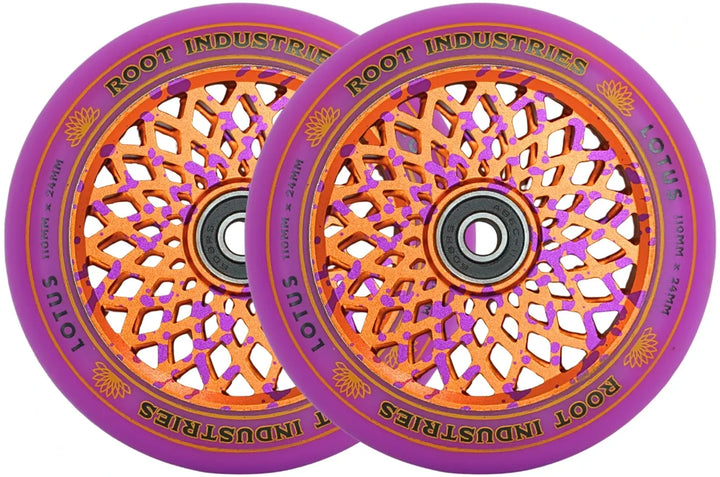 Root Stunt Scooter Wheels Lotus 2 Stk. 110mm purple/burnt orange
