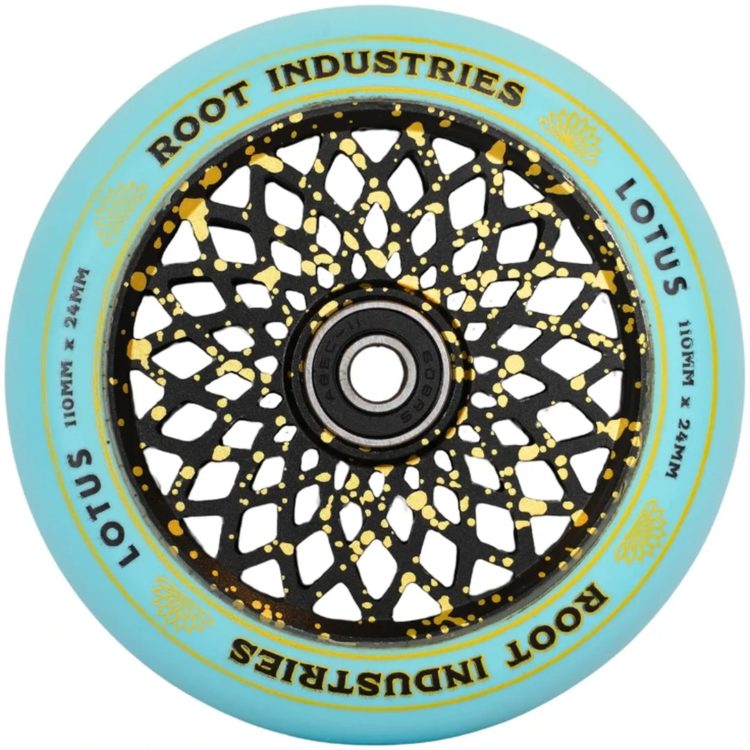 Root Stunt Scooter Wheels Lotus 2 Stk. 110mm blue/gold splatter
