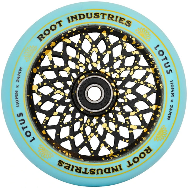 Root Stunt Scooter Wheels Lotus 2 Stk. 110mm blue/gold splatter