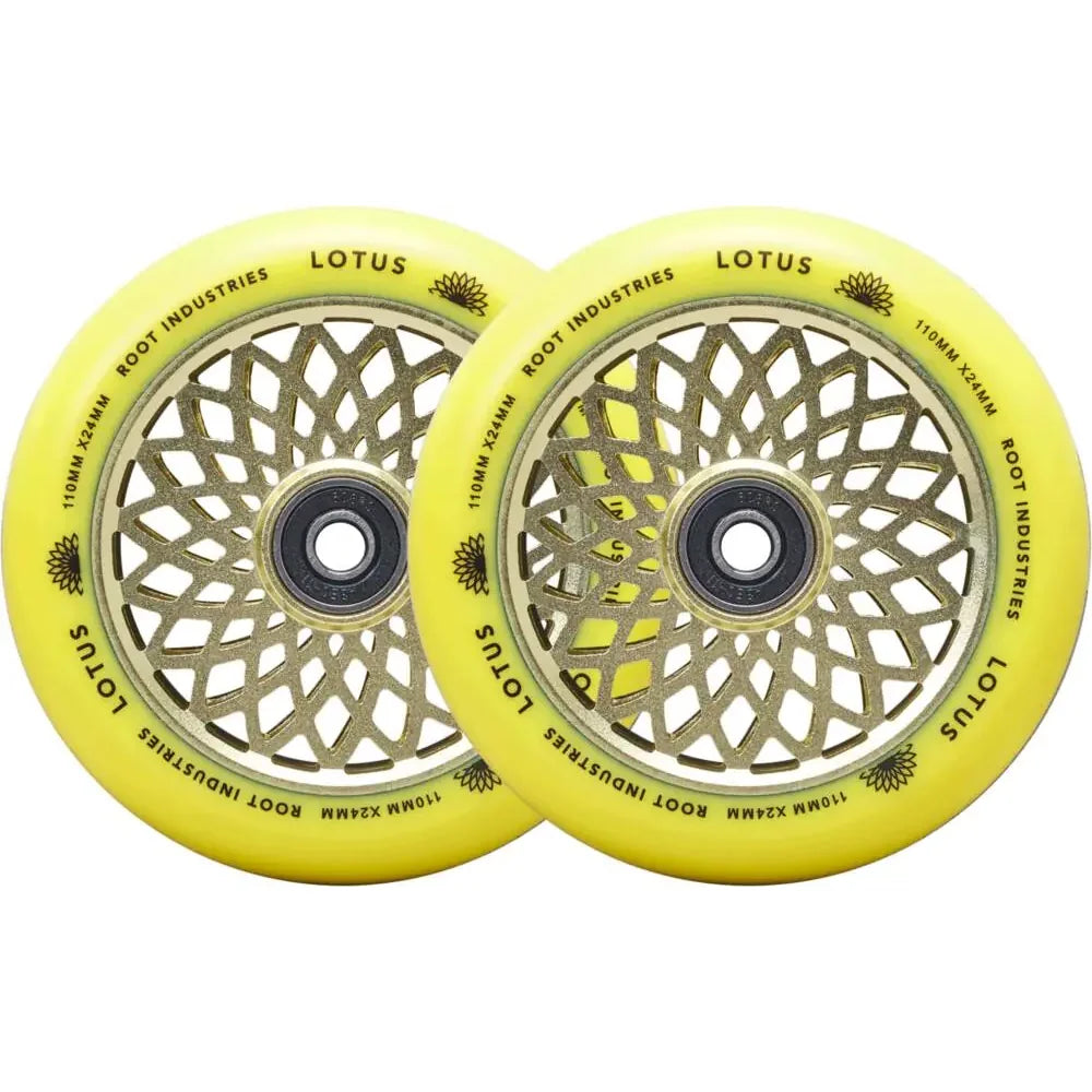 Root Stunt Scooter Wheels Lotus 2 Stk. 110mm radiant yellow – Scooter Wheels, Ansicht 1