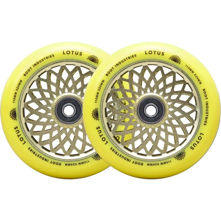 Root Stunt Scooter Wheels Lotus 2 Stk. 110mm radiant yellow – Scooter Wheels, Ansicht 1