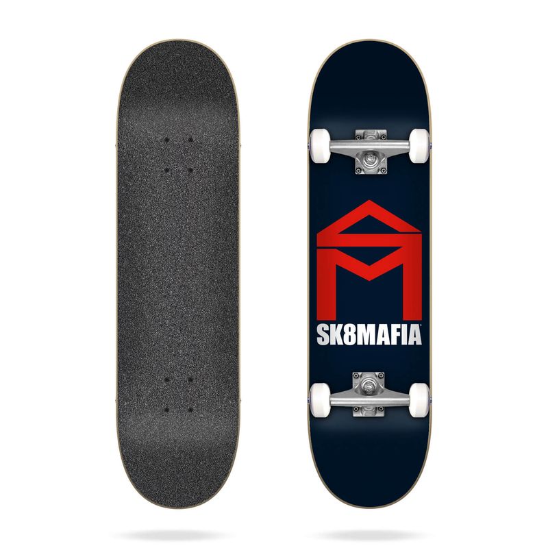 Sk8Mafia Complete Skateboard House Logo Navy 7.87'' – Komplett Skateboards, Ansicht 1