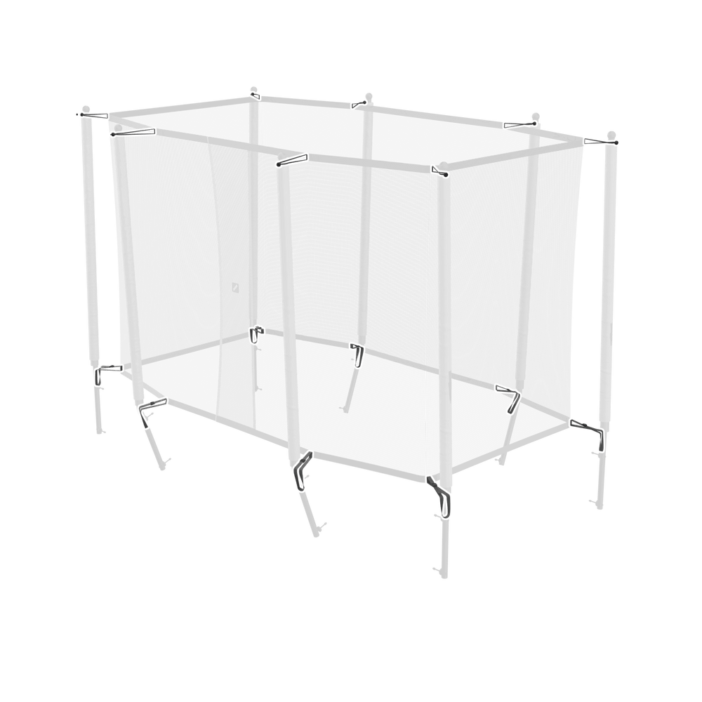 Bild, das den Netzbefestigungsgurt und das Bungee-Set für das ACON 13/16 HD-Gehäuse hervorhebt