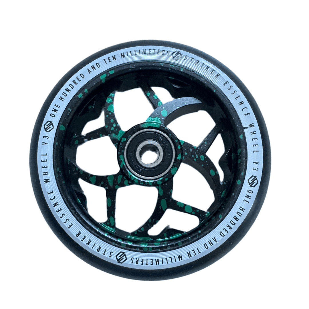 Striker Essence Wheel V3 Splash black PU - black/green – Scooter Wheels, Ansicht 1