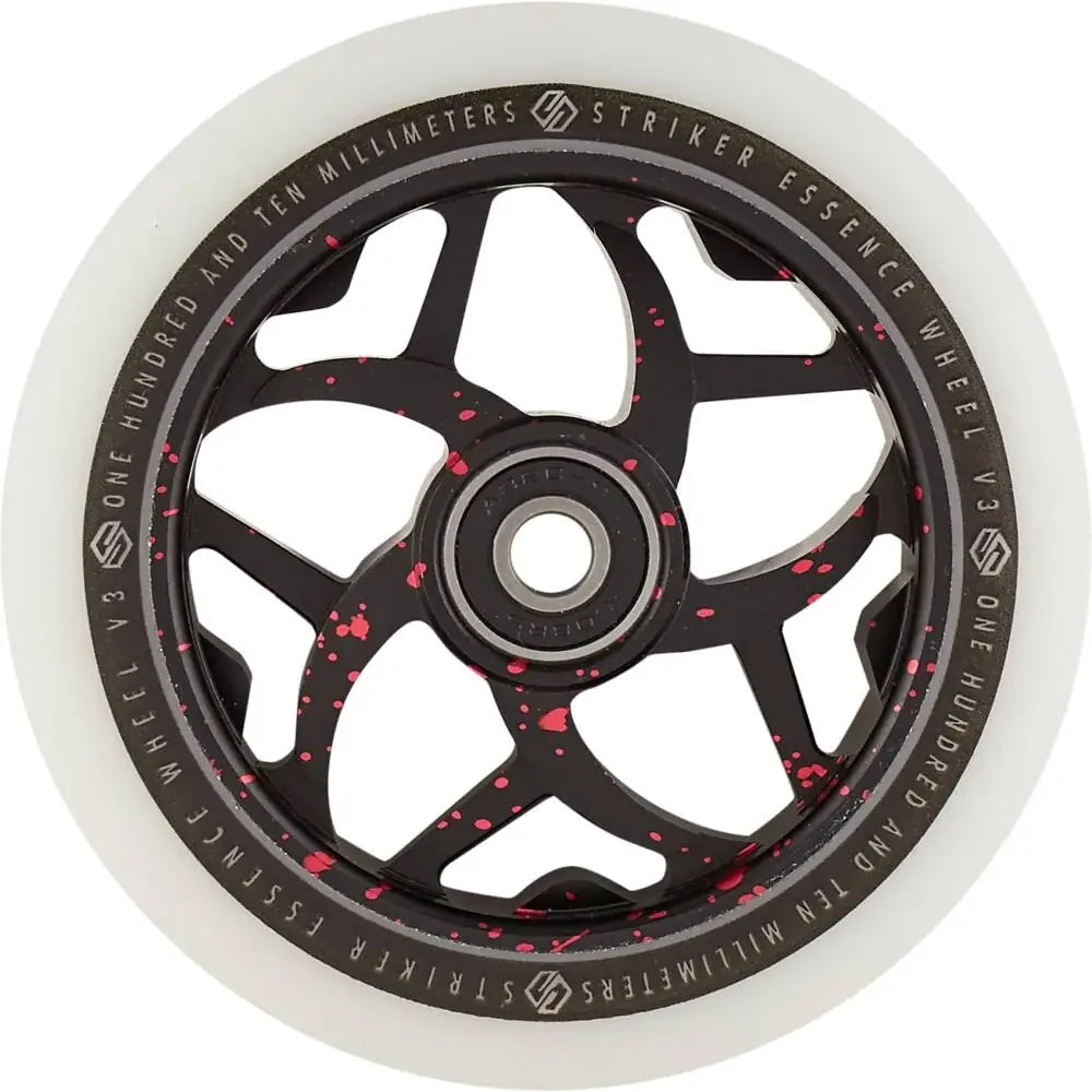 Striker Essence Wheel V3 Splash white PU - black/red – Scooter Wheels, Ansicht 1