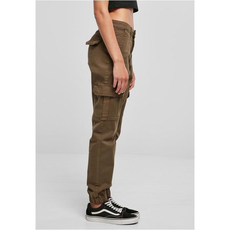 Urban Classics Ladies Cotton Twill Utility Pants olive – Hosen, Ansicht 4