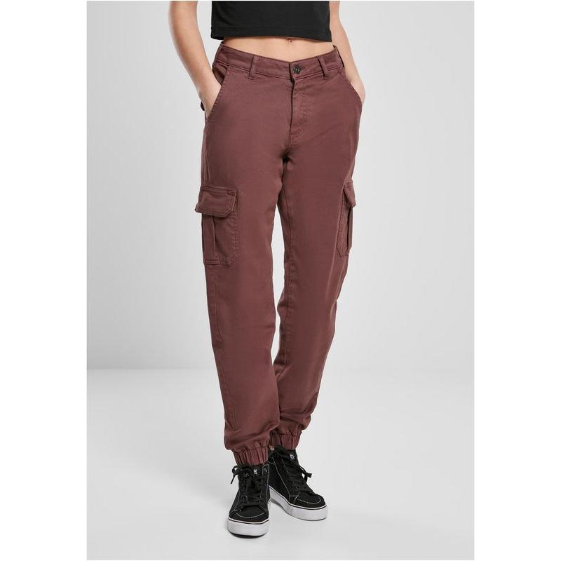 Urban Classics Ladies High Waist Cargo Pants cherry – Hosen, Ansicht 1
