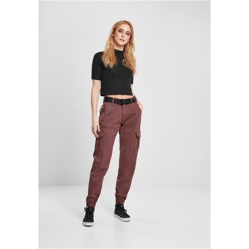 Urban Classics Ladies High Waist Cargo Pants cherry – Hosen, Ansicht 5