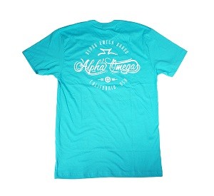 AO T-shirt Calligraphy tahiti blue